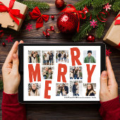 メリークリスマス10写真集はっきりした赤モダン シーズンカード