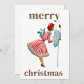 メリークリスマス1950年クリスマスレディ シーズンカード (正面/裏面)