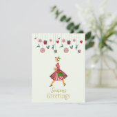 メリークリスマス1950年ヴィンテージ女性 シーズンカード (スタンド正面)