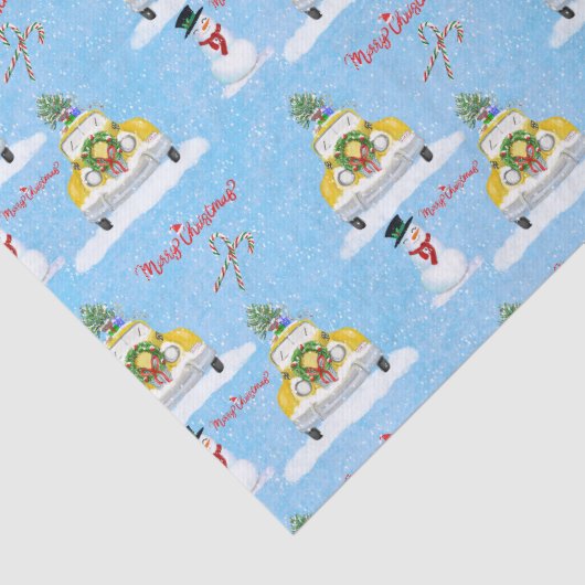 メリークリスマス1950年代ニューヨーク黄色キャブパターン 薄葉紙 (詳細)