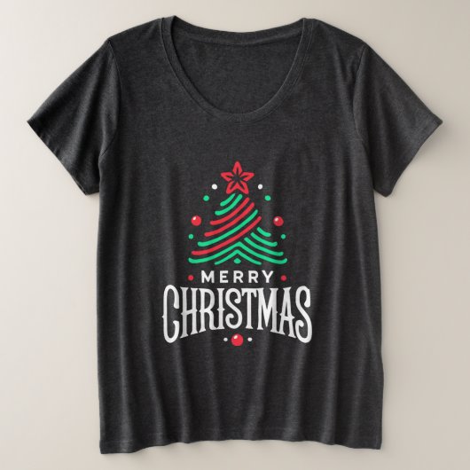 メリークリスマス1 プラスサイズTシャツ (デザイン正面)
