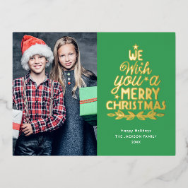 メリークリスマス2の写真金ゴールド 箔シーズンポストカード