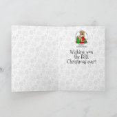 メリークリスマス2ゴールデンドードル(ゴールデンレッド)かわいい カード (内部)