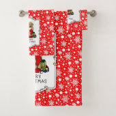 メリークリスマス2ゴールデンドードル(ゴールデンレッド)かわいい バスタオルセット (インサイチュ)