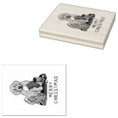 メリークリスマス2ゴールデンドードル（ゴールデンレッド）かわいい ラバースタンプ (押印)