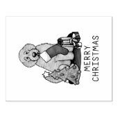 メリークリスマス2ゴールデンドードル（ゴールデンレッド）かわいい ラバースタンプ (インプリント)