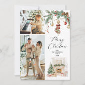 メリークリスマス2フォトウィンターシーン&緑 シーズンカード (正面)