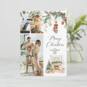 メリークリスマス2フォトウィンターシーン&緑 シーズンカード (スタンド正面)