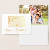メリークリスマス2フォトファミリー空白のインサイドスクリプト 箔カード (ディスプレー)