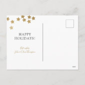 メリークリスマス2フォトホリデーポストカードレッド金ゴールド シーズンポストカード (裏面)