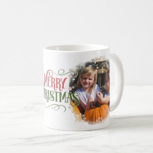 メリークリスマス2フォトホリデー コーヒーマグカップ (正面右)