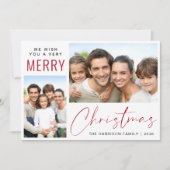 メリークリスマス2フォトレッドスクリプト シーズンカード (正面)