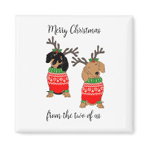 メリークリスマス2人がダックスフントを飾った