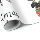 メリークリスマス2人がダックスフントを飾った ラッピングペーパー (ロールコーナー)