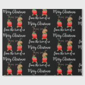 メリークリスマス2人がダックスフントを飾った ラッピングペーパー (フラット)