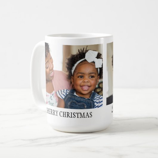 メリークリスマス2写真家族の祖父母 コーヒーマグカップ (正面左)