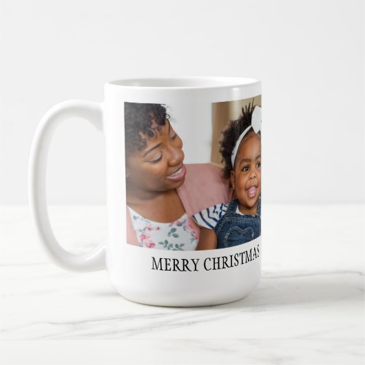 メリークリスマス2写真家族の祖父母 コーヒーマグカップ (左)