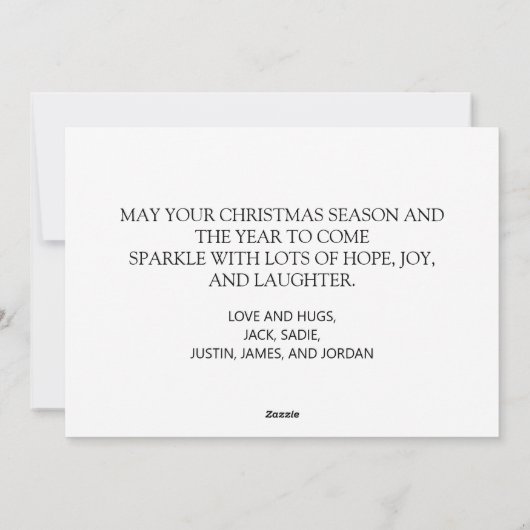 メリークリスマス2家族フォトブラ素朴ウン シーズンカード (裏面)