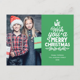 メリークリスマス2枚の写真ホリデーポストカード シーズンポストカード