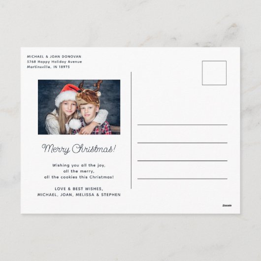 メリークリスマス2枚の写真ホリデーポストカード シーズンポストカード (裏面)