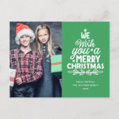 メリークリスマス2枚の写真ホリデーポストカード シーズンポストカード (正面)
