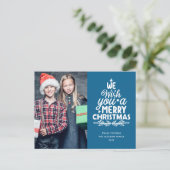 メリークリスマス2枚の写真ホリデーポストカード シーズンポストカード (スタンド正面)