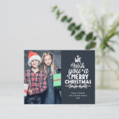 メリークリスマス2枚の写真ホリデーポストカード シーズンポストカード (スタンド正面)