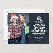 メリークリスマス2枚の写真ホリデーポストカード シーズンポストカード (正面/裏面)