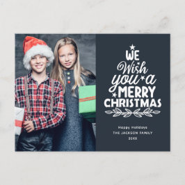 メリークリスマス2枚の写真ホリデーポストカード シーズンポストカード