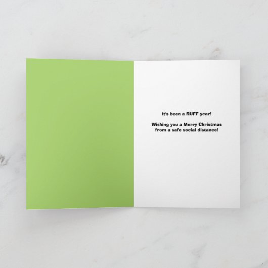 メリークリスマス2020ラブラドールの子犬顔マスク シーズンカード (内部)