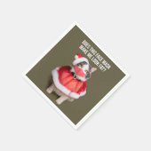 メリークリスマス2020太い猫の顔マスク スタンダードカクテルナプキン (角)