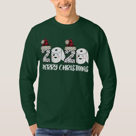 メリークリスマス2020検疫トイレ紙サンタ Tシャツ (正面)