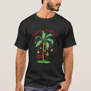 メリークリスマス2021パームツリーオーナメントトロピカルC Tシャツ