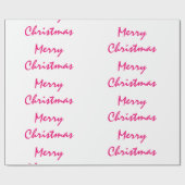 メリークリスマス2021ピンク白い書道可愛い ラッピングペーパー (フラット)