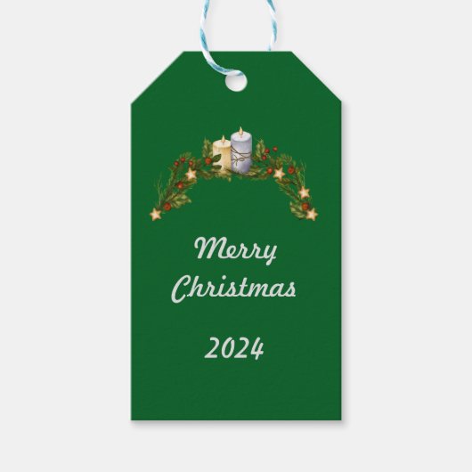 メリークリスマス2024グリーンギフトラベル ギフトタグ (正面)
