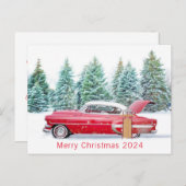 メリークリスマス2024パーソナライズされたヴィンテージシーン シーズンポストカード (正面/裏面)