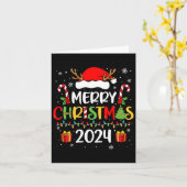 メリークリスマス2024 Santa Hat Matching Family Paj カード (黄色い花)
