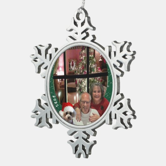 メリークリスマス2025スノーフレークオーナメント スノーフレークピューターオーナメント (右)