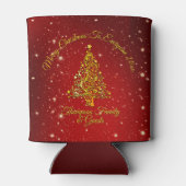 メリークリスマス20XX赤い金ゴールドツリースター 缶クーラー (裏面)