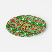 メリークリスマス20XX追加文字年クリスマスニット ペーパープレート (アングル)