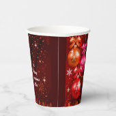 メリークリスマス20XX追加文字年レッドピンクブラウン 紙コップ (右)