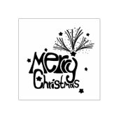 メリークリスマス2x2木製スタンパー ラバースタンプ (インプリント)