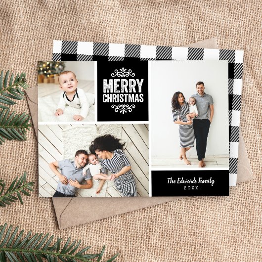 メリークリスマス3の写真のコラージュ シーズンカード