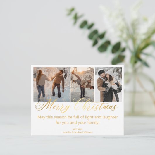 メリークリスマス3の写真はゴールデン結婚の写真を集める ポストカード (スタンド正面)