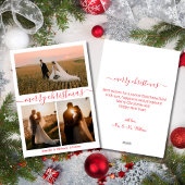 メリークリスマス3の写真コラージュ結婚レッド シーズンカード