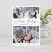 メリークリスマス3コラージュ数々のフォトホリデーカード 招待状 (スタンド正面)