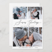 メリークリスマス3コラージュ数々のフォトホリデーカード 招待状 (正面/裏面)