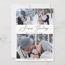 メリークリスマス3コラージュ数々のフォトホリデーカード