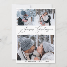 メリークリスマス3コラージュ数々のフォトホリデーカード 招待状