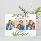 メリークリスマス3フォトカップル緑 シーズンカード (スタンド正面)